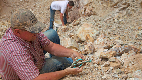 Man mining turquoise